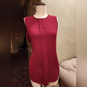White House Black Market Burgundy Sleeveless Blouse